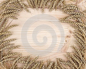 Frame background ears of wheat