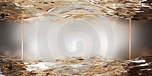 Frame background on water surface Floating frame on water Text and image decoration 3D illustration