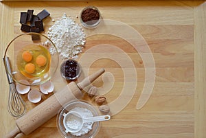 Frame of baking ingredients