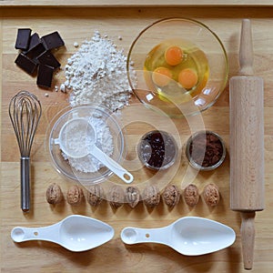Frame of baking ingredients