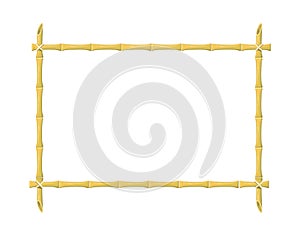 Frame bamboo nature. Yellow decorated borders vector object
