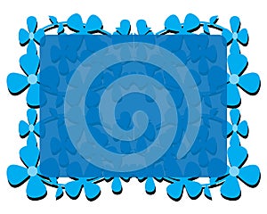 Frame with blue flowers