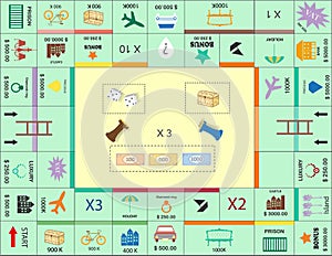 Frame of board game ,Funny frame,Board games,Vector illustrations