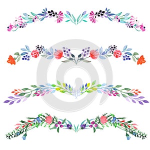 Telaio frontiere decorativo ornamento acquerello fiori foglie un 