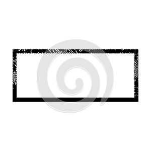 Frame border grunge shape icon, rectangle decorative doodle element for design in vector