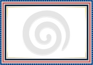 Frame or border, with Patriotic american flag style and color design