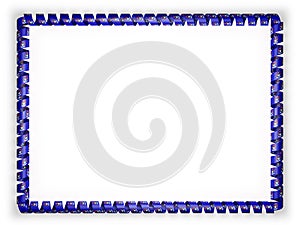 Frame and border of ribbon with the state Michigan flag, USA. 3d illustration