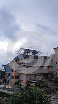 The frame of the building