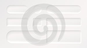 Frame button, white color set, minimal label message. Vector illustration