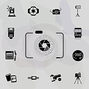 frame, camera, diaphragm icon. Universal set of equipment photography for website design and development, app development