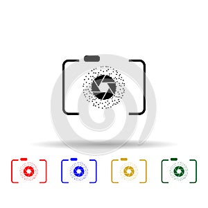 Frame, camera, diaphragm multi color style icon. Simple glyph, flat vector of equipment photography icons for ui and ux, website