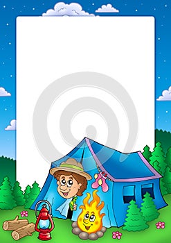 Frame with camping scout