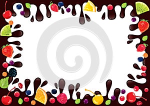 Frame chocolate fruit