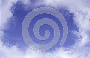 Frame clouds on blue sky background