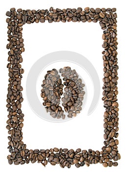 Frame of coffee with coffee symbol