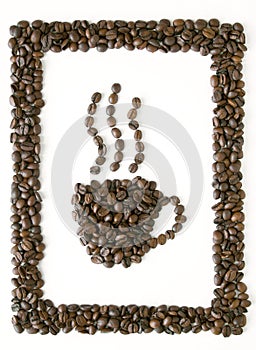 Frame of coffee with cup symbol