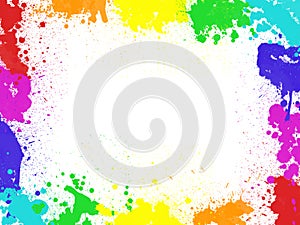 Frame with color blobs and stains photo