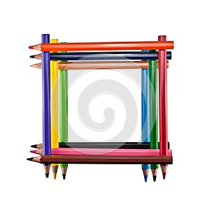 Frame of colored pencils