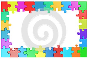 Frame from colored puzzle pieces