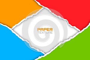 Frame of colorful bright lacerated papers