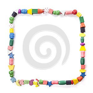 Frame colorful wooden beads toy