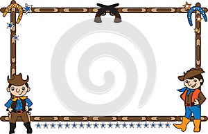 Frame with cowboys photo