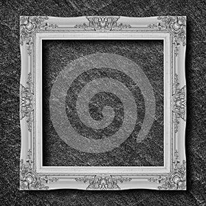 Frame on Dark grey black slate background or texture