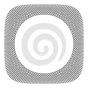 Frame design. Circle scales pattern in convex square shape