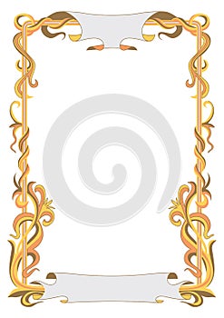 Frame for diploma with abstract plant lines