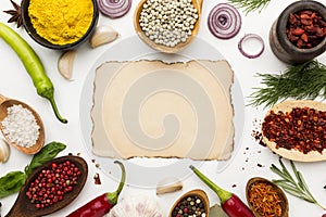 Frame of diveristy of condiments Photo