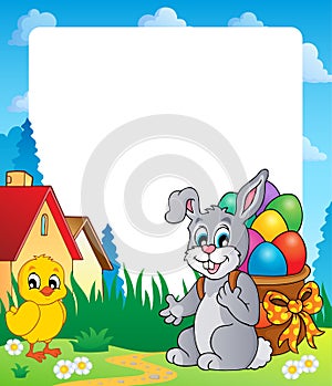 Frame with Easter bunny theme 8