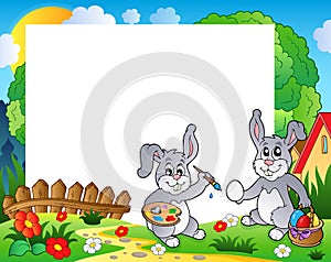 Frame with Easter bunny theme 9