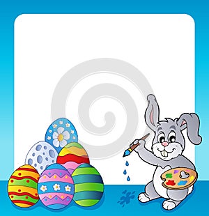 Frame with Easter bunny topic 1