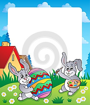 Frame with Easter bunny topic 6 photo