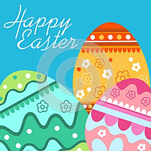 Frame with Easter eggs with lettering. Masket obiects isolated. Multy colors. Isolated elements for Easter greeting card