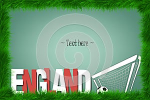 Frame. England and a soccer ball at the gate