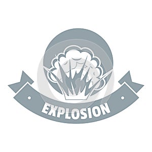 Frame explosion logo, simple gray style