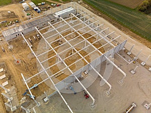 Frame of factory under construction