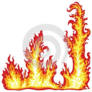 Frame of the fire flame