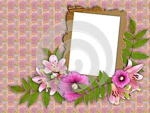 Frame and floral beautiful bouquet