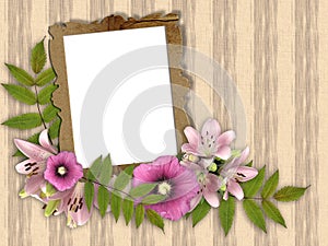 Frame and floral beautiful bouquet