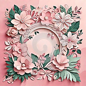 Frame flowers and hearts. Valentine's day, mother's day, women's day