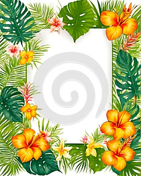frame of flowers mockup florar template