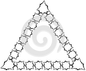 The frame in the form of a triangle made of decorative elements of black color