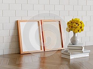 Frame foto and realistic wood textures photo