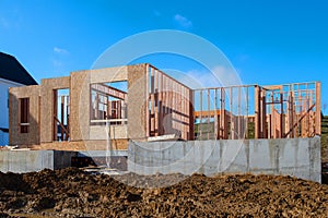 frame and foundation of the new house