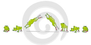 Frame-by-frame motion illustration and a jumping frog