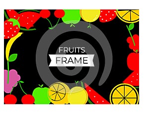 frame with fruits ilustration
