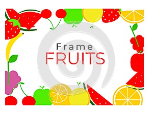 Frame with fruits ilustration