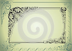 Frame green retro design